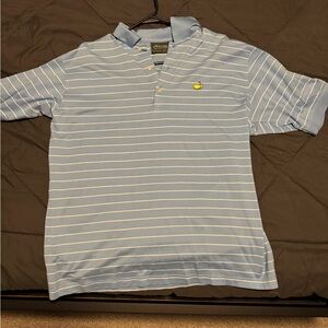 Masters Light Blue Polo with White Stripes